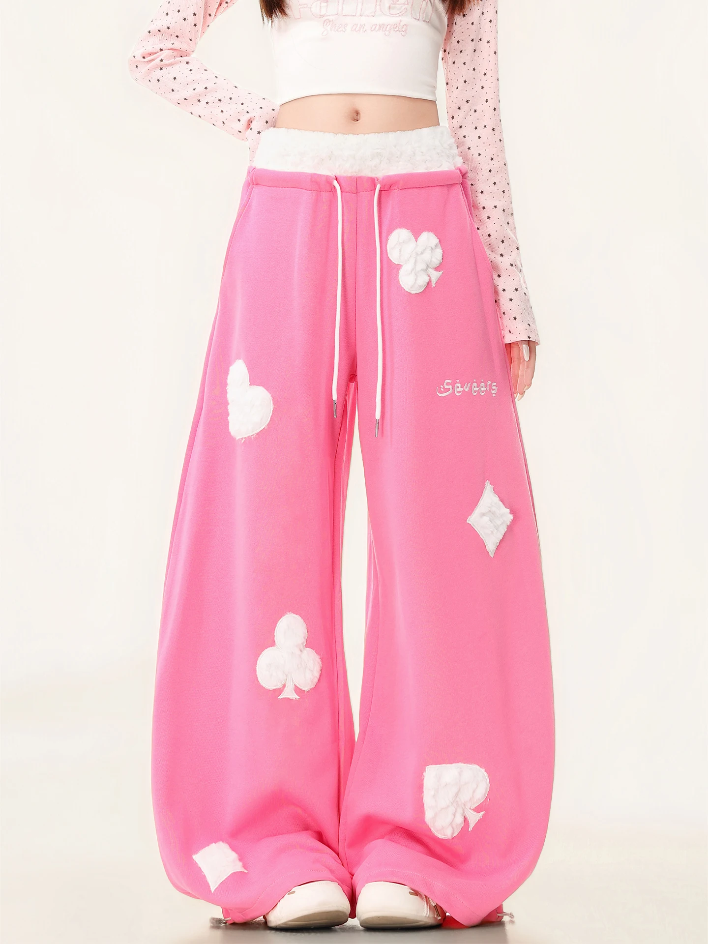 pantalones-deportivos-de-forro-polar-con-estampado-de-poker-y2k-cuwu-para-mujer-de-pierna-ancha-estilo-americano-sueltos-con-cintura-de-felpa-y-empalmes-para-otono