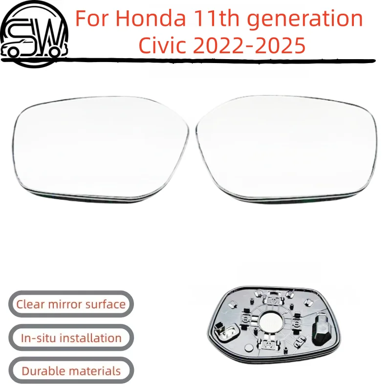 For Honda 11th generation Civic 2022-2025 model rearview mirror lenses with heating function.