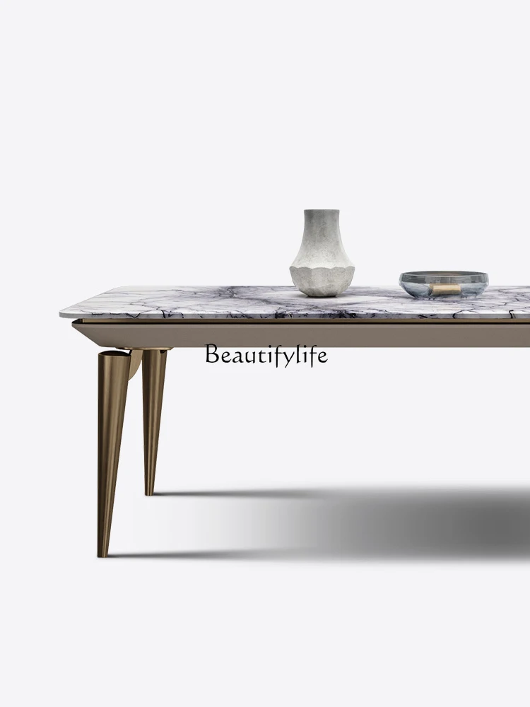 *parts and accessories*Light luxury natural marble dining table Italian minimalist rectangular dining table