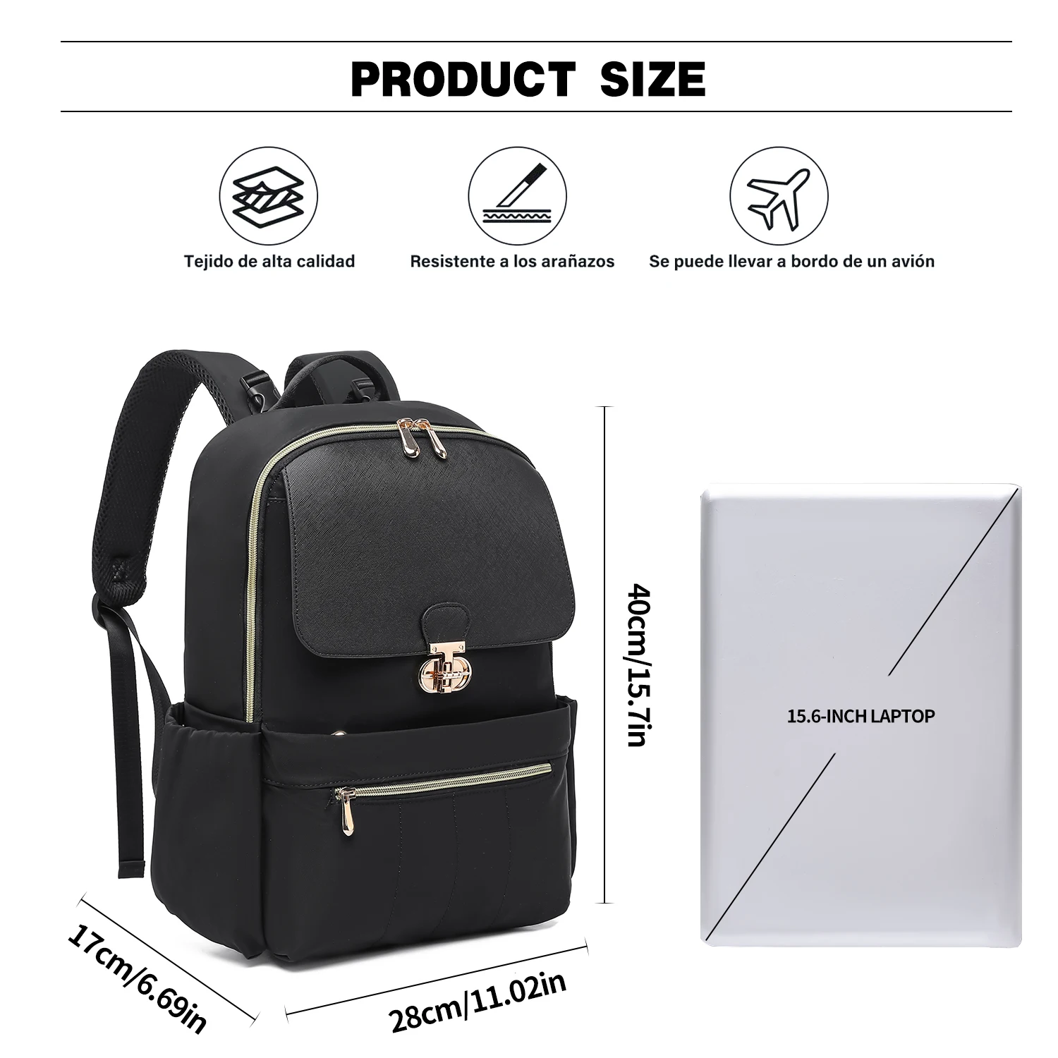 حقيبة ظهر رفيعة للكمبيوتر المحمول للعمل للنساء تناسب كمبيوتر محمول مقاس 15.6 بوصة، حقيبة كتب جامعية، حقيبة ظهر للكمبيوتر، محفظة نهارية، حقيبة سفر #5