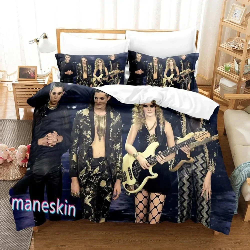 Maneskin Rock Band Supplies Set Duvet Cover Set Bedding Sets For Adults Bed With Pillowcases No Filling Luxury Birthday Gifts