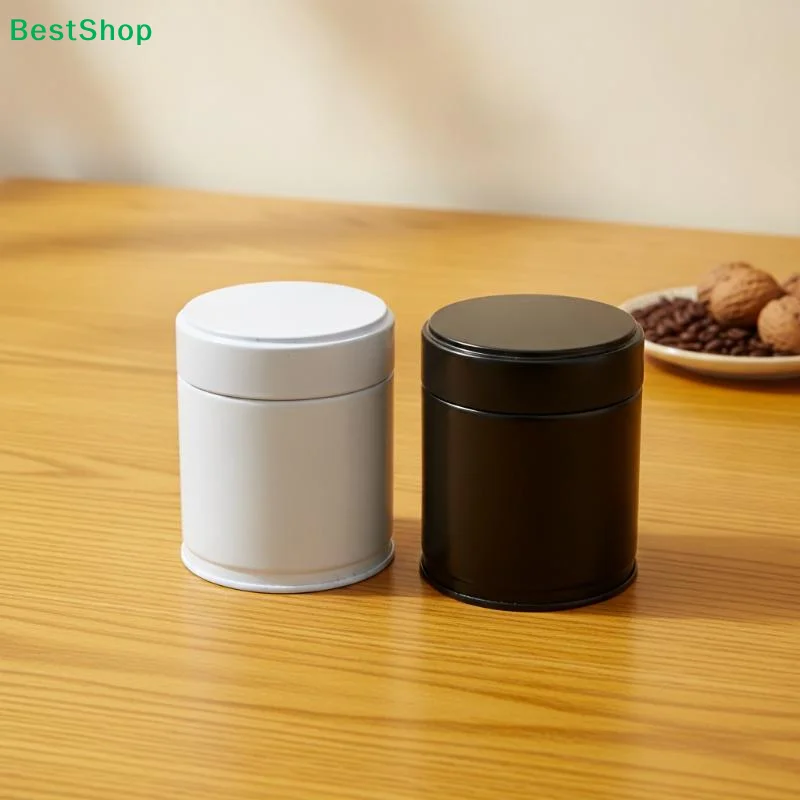〔Q〕1Pcs Portable Mini Matcha Powder Can Thick Tinplate Tea Sealed Jar Spice Storage Box Container Box Kitchen Gadgets Household