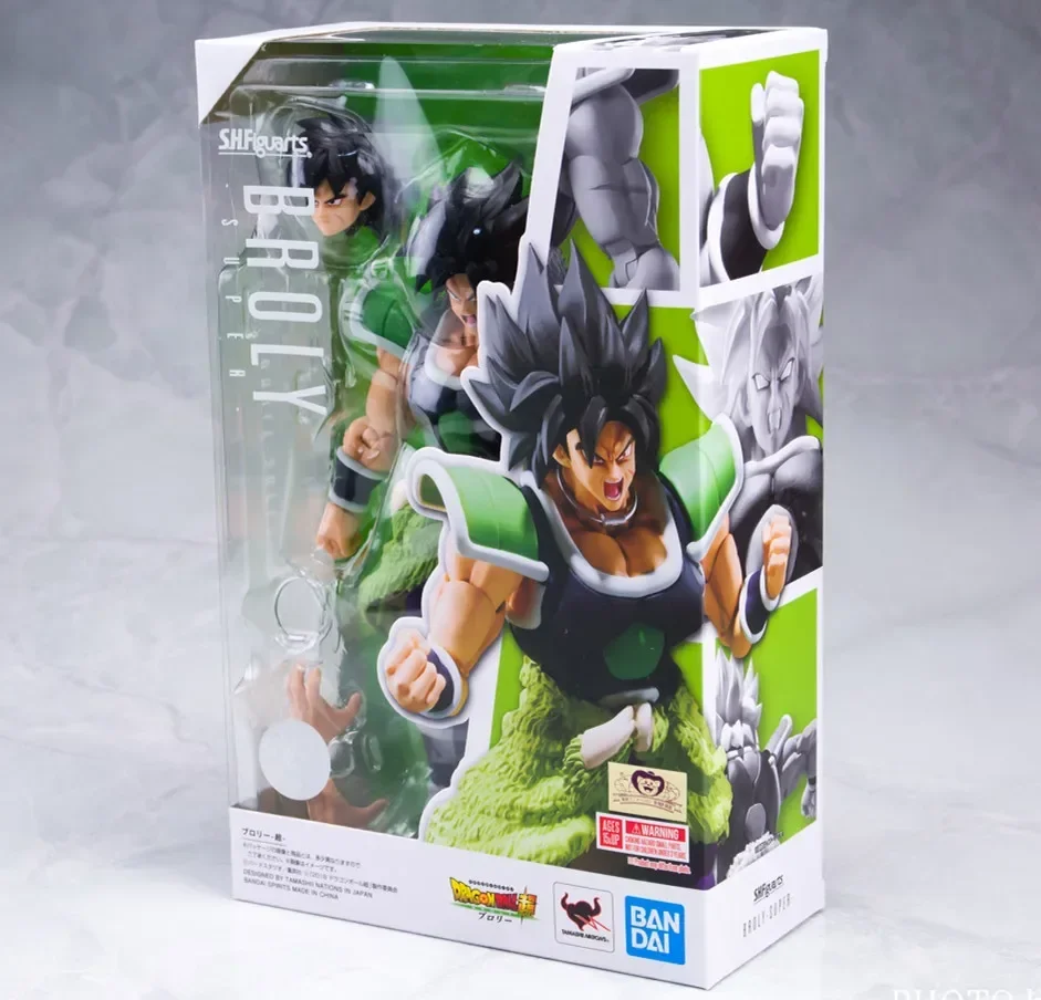 100% Original Dragon Ball SHF SH Figuarts Broly Action Figures Anime Modle Toys Gift Awakening Combat Suit Black Hair In Stock