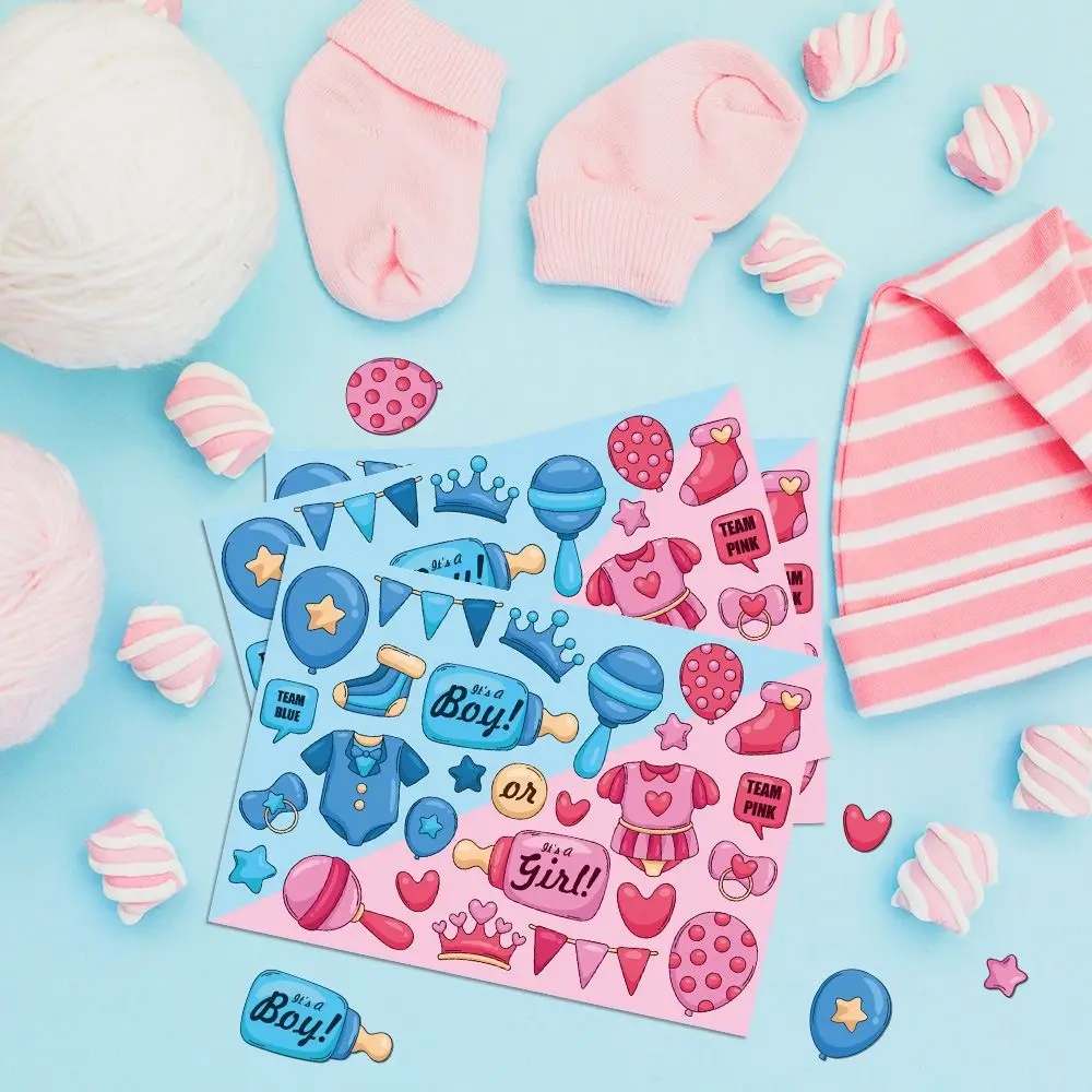 Бумажные наклейки с определением пола ребенка, самоклеящиеся этикетки ручной работы для детского душа, альбом для вырезок, сделай сам, наклейки для мальчиков и девочек