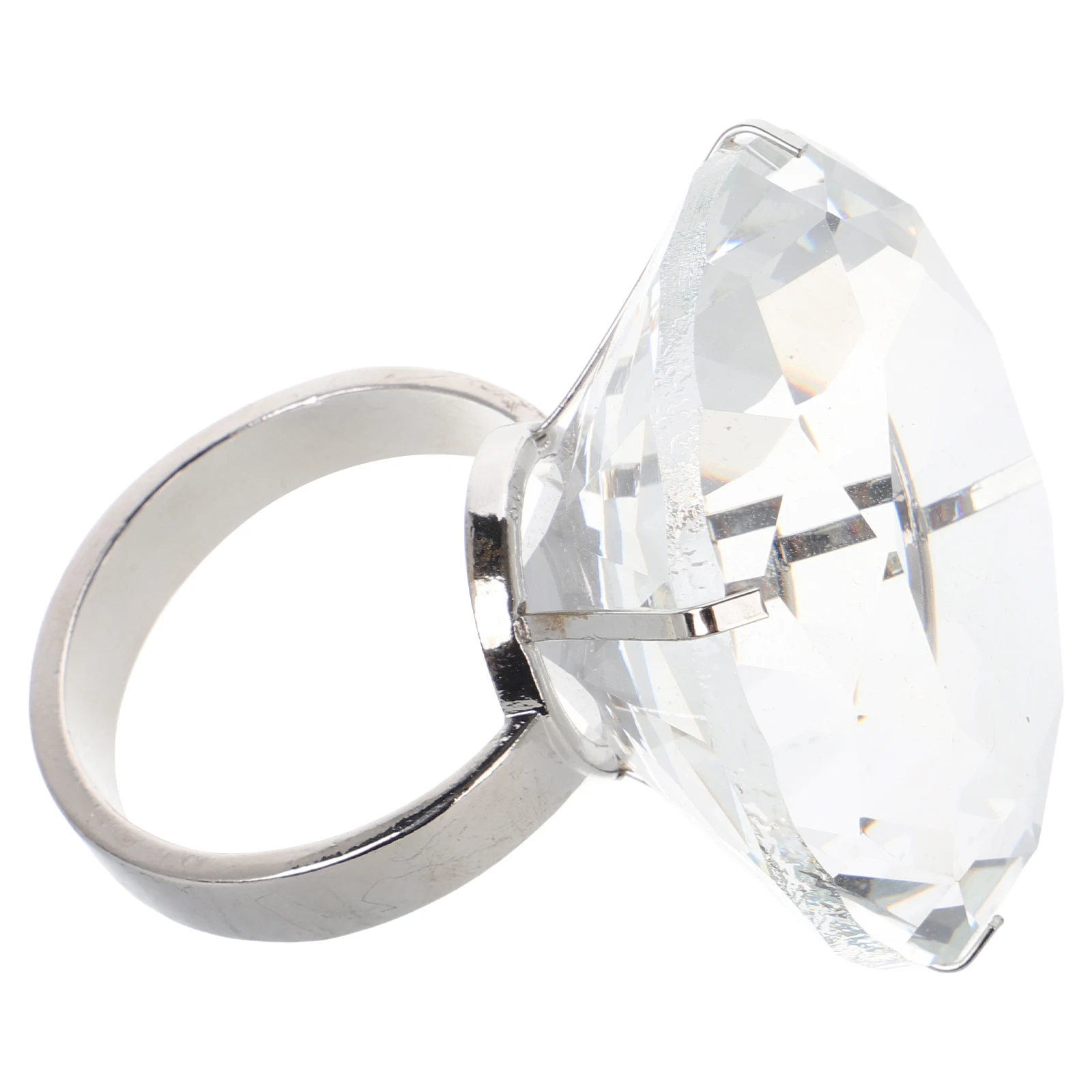 

Crystal Diamond Ring Decorations Wedding Props Glass Ornament Anniversary Party Supplies Simulated Rings Decor
