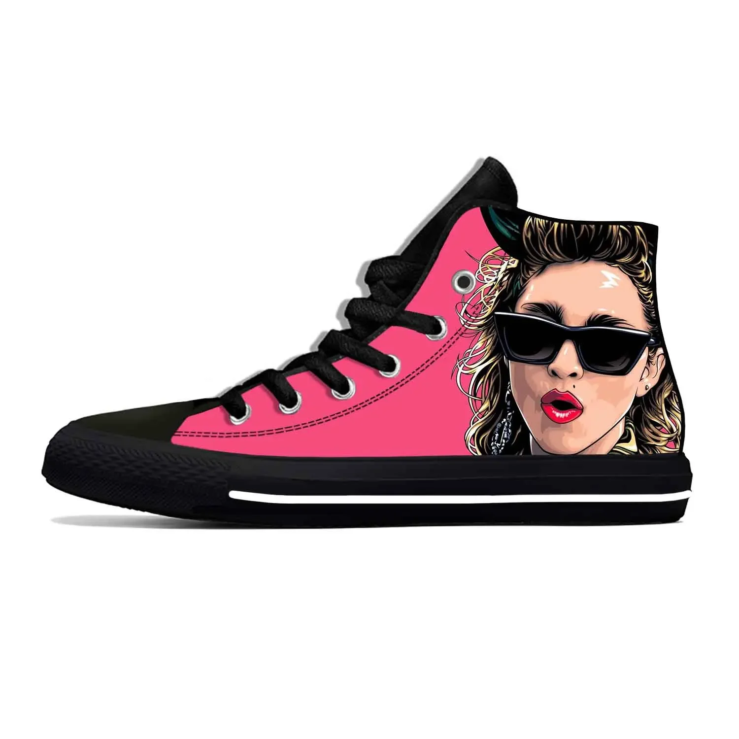 Madonna Pop Music Singer Fashion Funny Popular Casual Cloth Shoes High Top Lightweight Breathable 3D Print Men Women Sneakers