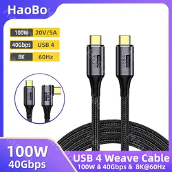 USB4.0 Thunderbolt 3 4 USB C to Type C Cable 40Gbps 8K@60Hz 4K@120 PD 100W Fast Charging Type-C Cable for Macbook Pro Data Cord