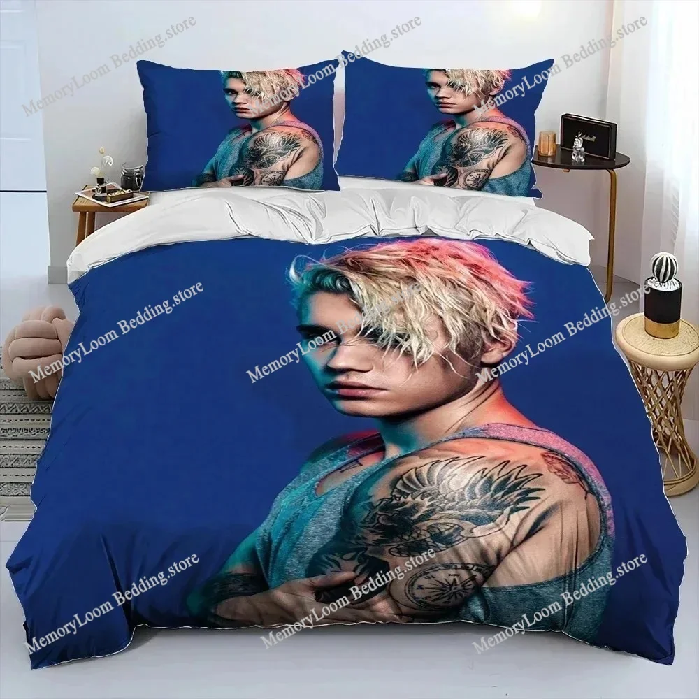 

Popular Singe Justin Bieber JBiebs Bedding Set Duvet Cover Bed Set Quilt Cover Pillowcase Comforter king Queen Size Boys Adult