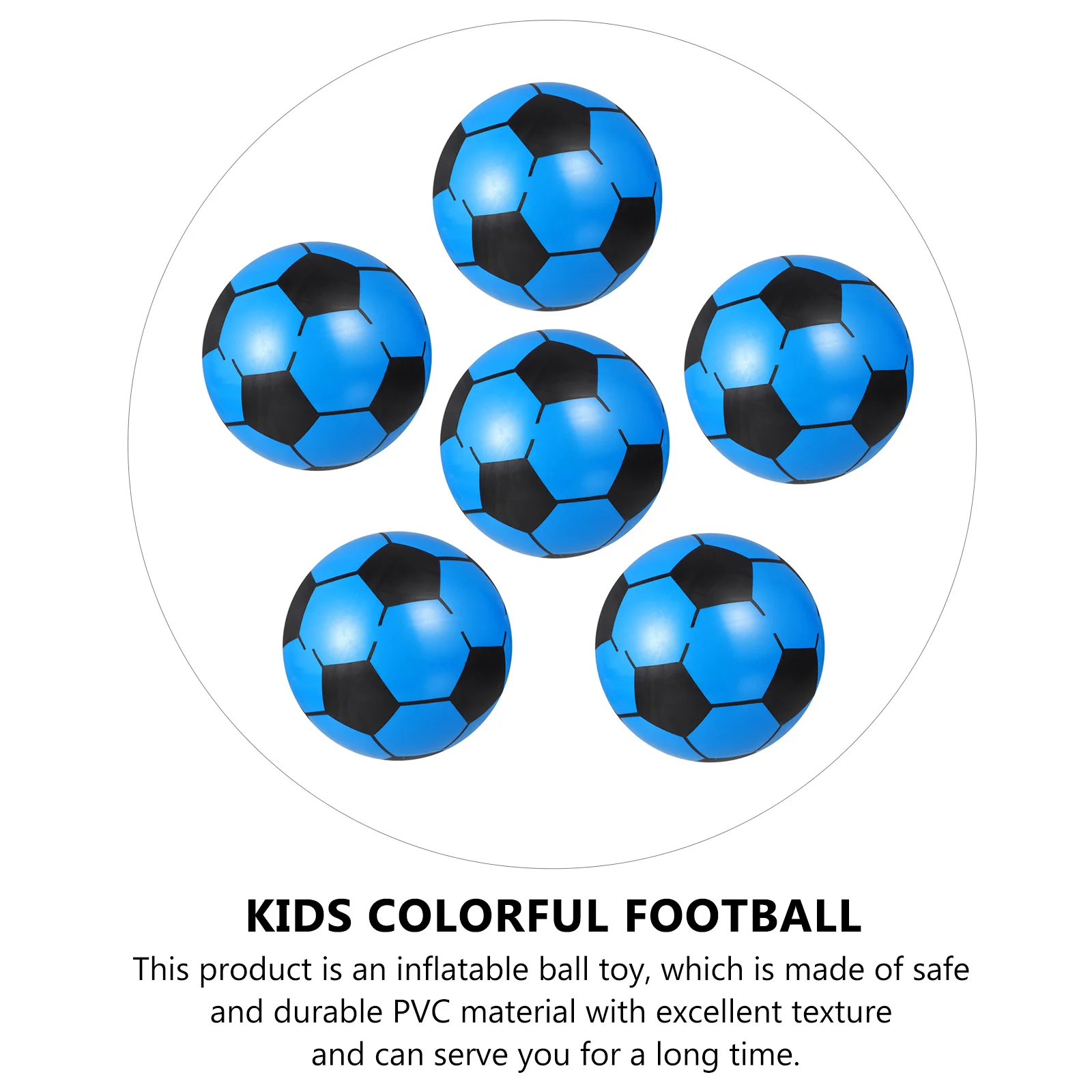 Bolas infláveis do futebol para miúdos, brinquedo do futebol, brinquedos ao ar livre, verão, 6 PCes