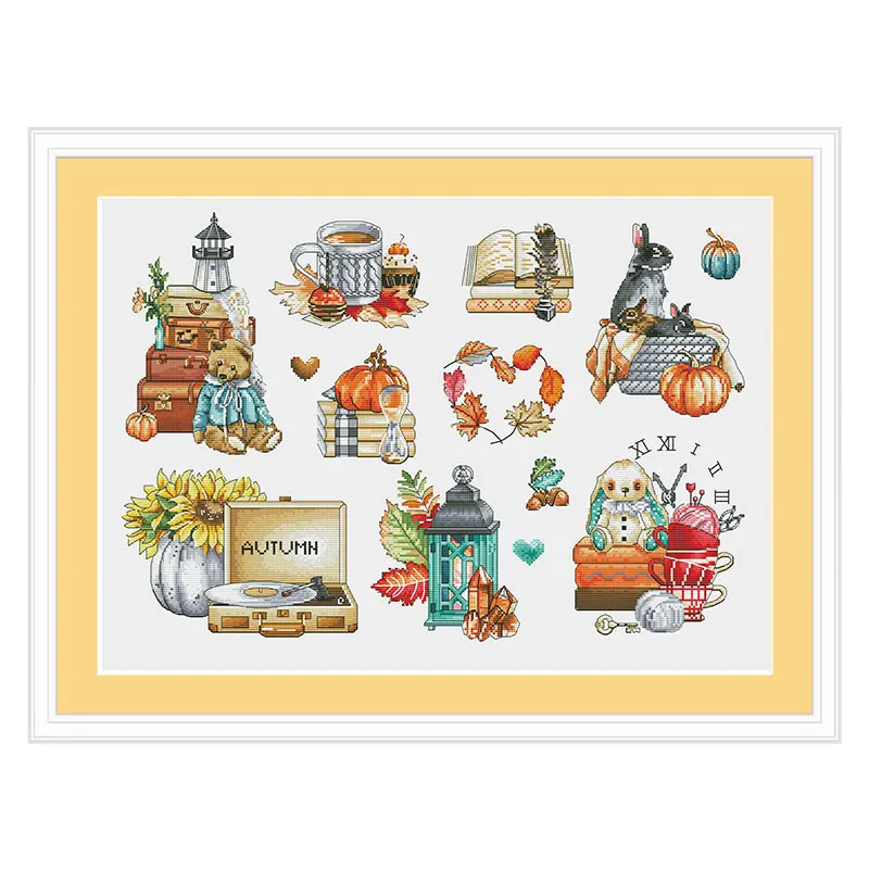 Home Handmade Fishxx Cross Stitch Kit S358 Autumn Small Picture Diy Precision Printing