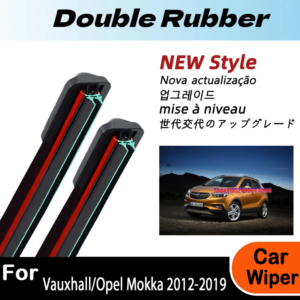 

For Vauxhall Opel Mokka 2012-2019 Front Rear Wiper Blades 3PCS 26" 14" 10" Windshield Windscreen Window Cutter Accessories