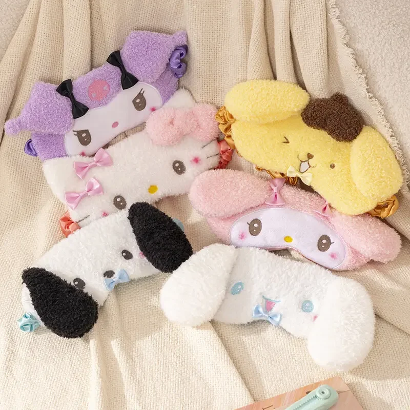 Sanrio sleepatch للفتيات ، رقعة عين قطيفة ، سفر ، رقعة عين للراحة ، مرحبا كيتي ، لحني ، تعتيم ، Kuromi Cinnamoroll