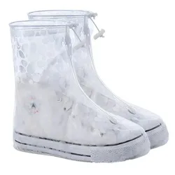 1 Pair Silicone Waterproof Anti-slip Shoe Covers Men's Women's Outdoor Rainy Day Shoe Covers Wear-resistant Thick Shoes Cover
