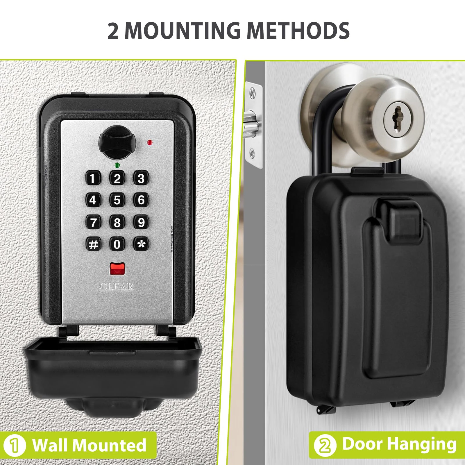 Key Lock Box for Outside Waterproof Lock Box for Keys with Code 12-Digit Combination Lock Storage Box Large Safe Security Lockbo