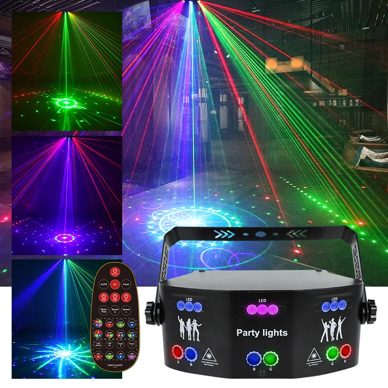 Laser Projector Strobe Light Halloween Applicable To Party Accessories Led Projecto Karaoke Portable Console UV Purple Ligh