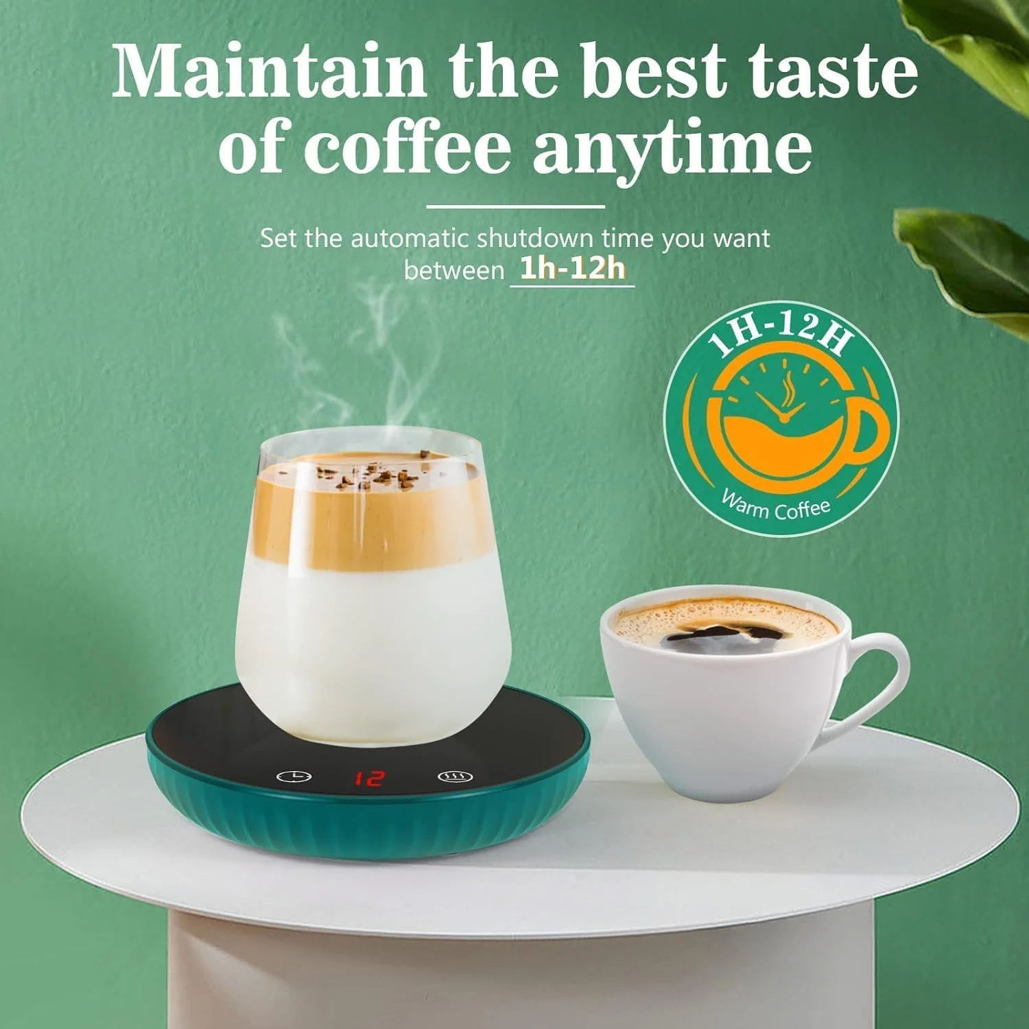Mug Warmer for Desk with 2 Temperature Control, Smart Auto Off Candle Coffee Warmer for Coffee, Tea, Water, Milk and Coco