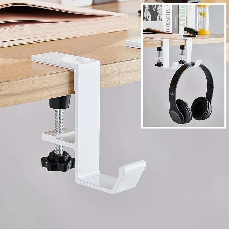 1pc Adjustable Desk Edge Hook Without Punching Office Desktop Edge Hanging Bag Hook Student Backpack Headphone Hanging Hook