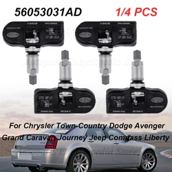 For Chrysler 300C 200 Grand Voyager Dodge Journey Charger Jeep Compass 1/4Pcs Tire Pressure Sensor 433MHz TPMS 56053031AD