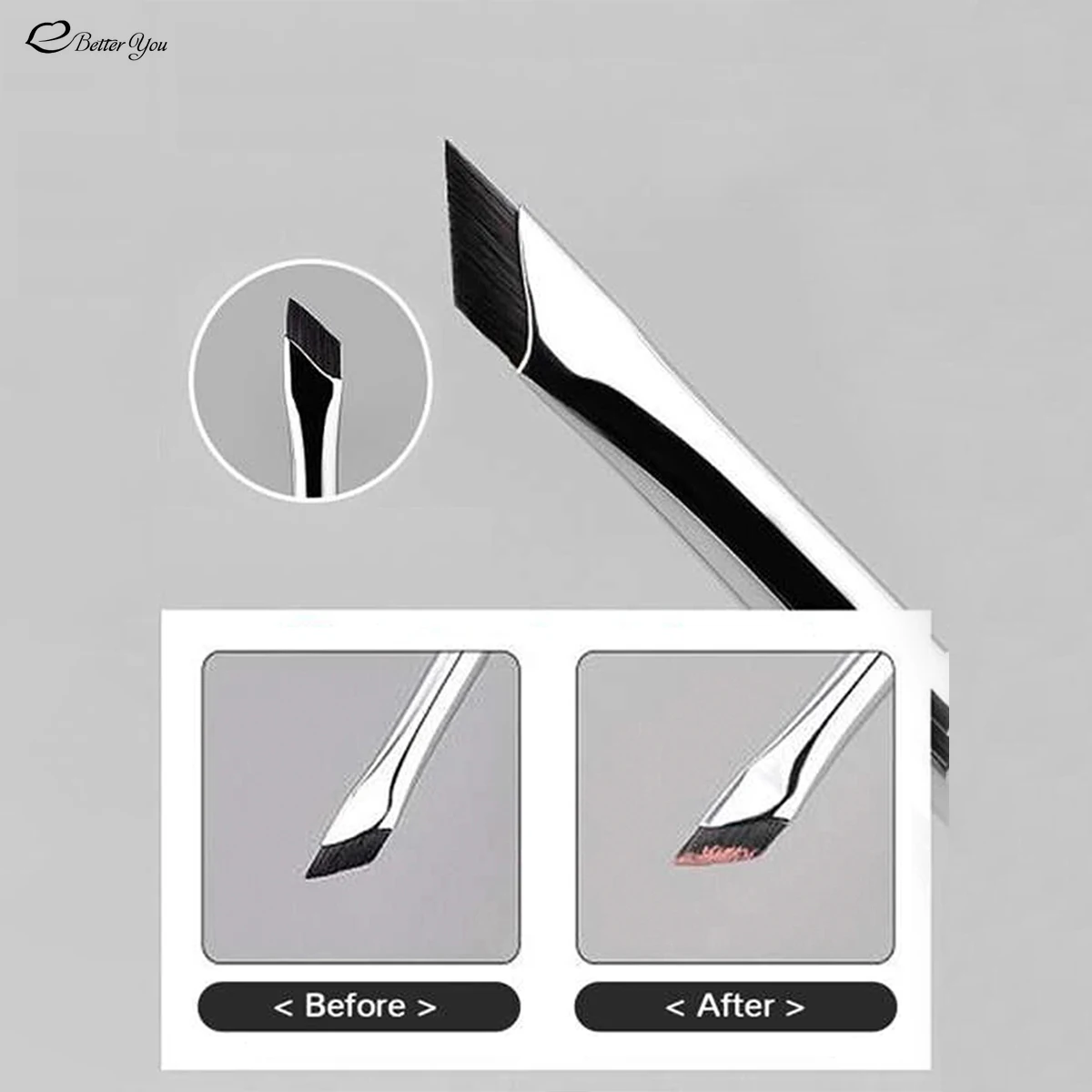 Ultra-Thin Blade Pro: Upgraded Professional Eyeliner Brush and Flat Angle Eyebrow Brush for Under-Eye and Precise Makeup Applica