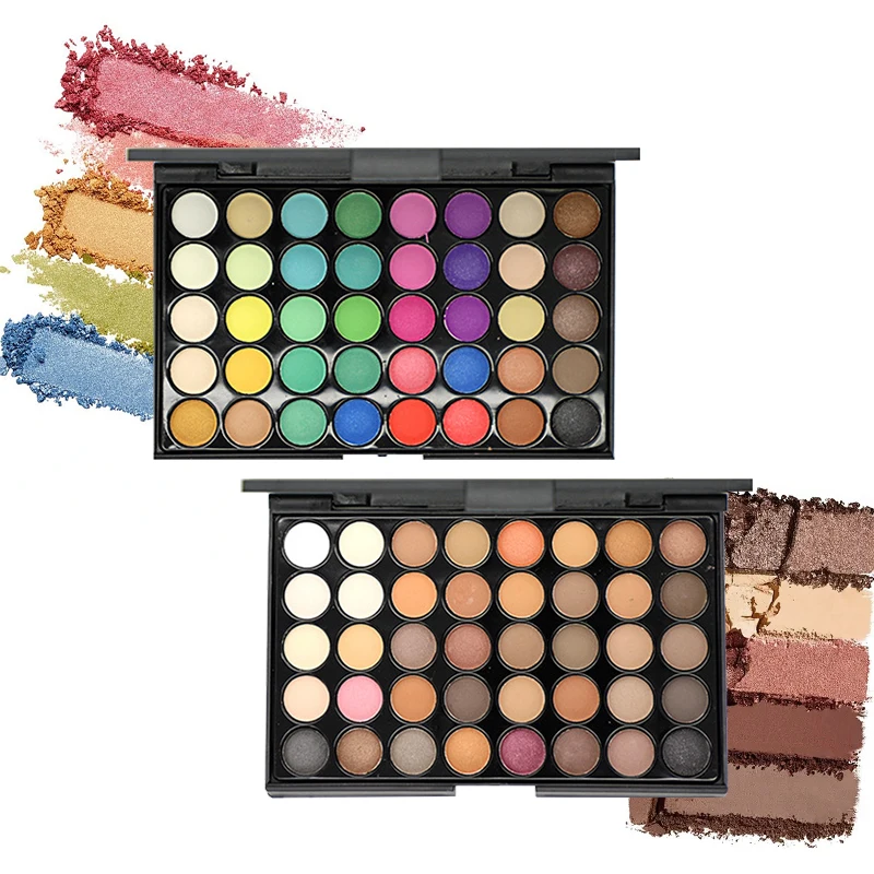 Paleta de sombras de ojos de 40 colores, mate y brillante, marrón desnudo, café, chocolate, fiesta de estudiantes, herramientas de maquillaje para escenario diario
