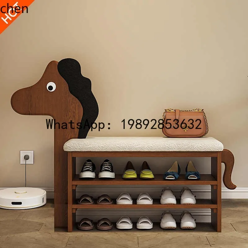 

X7 Shoe Changing Stool Shoe Cabinet Cartoon Pony Sitting Shoe Stool Entrance