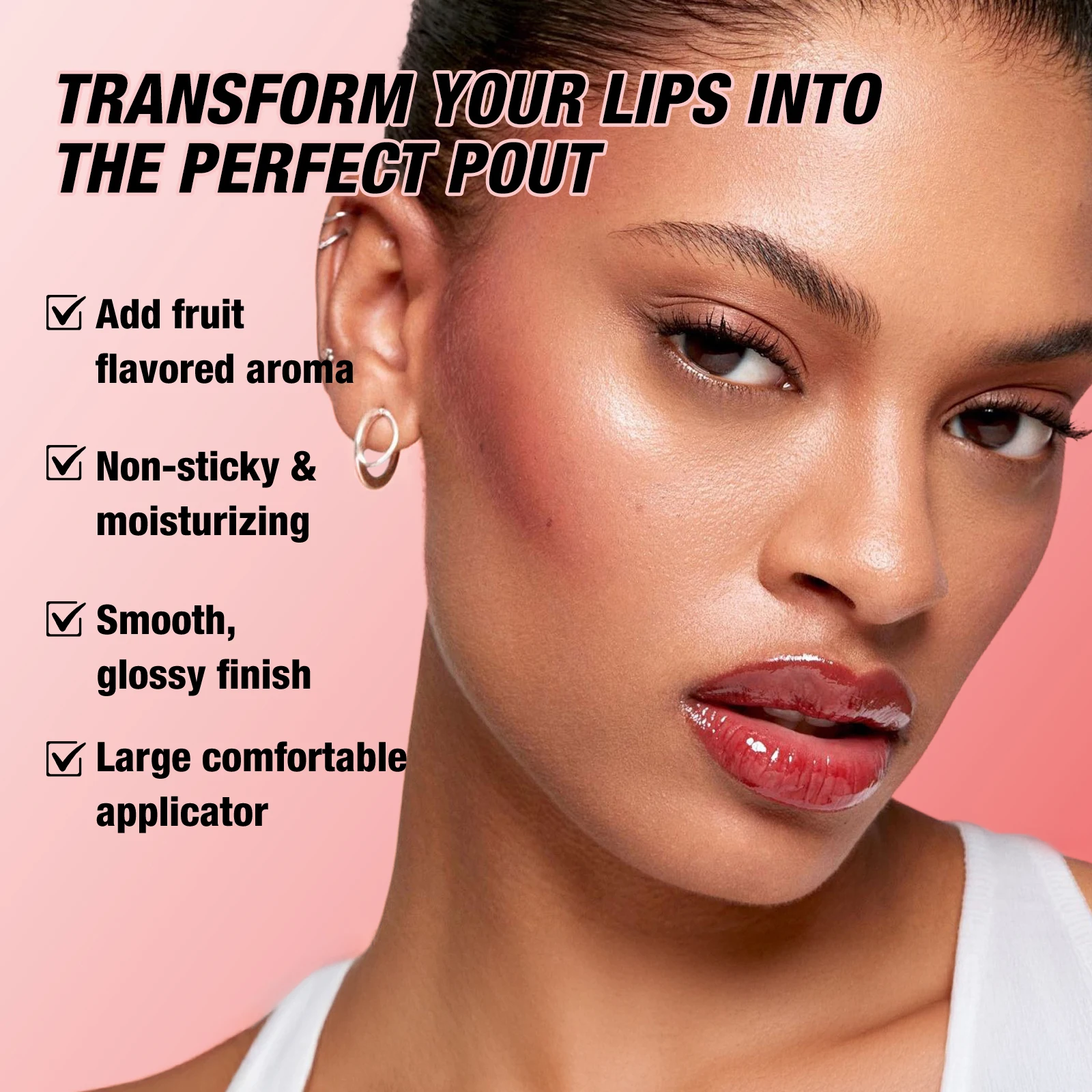 ลิปออยล์ให้ความชุ่มชื้น, ลิปกลอสสีเงา, ลิปบาล์มชนิดน้ำให้ความชุ่มชื้น, ไม่เหนียวเหนอะหนะ, คละสี, แต่งหน้าสำหรับผู้หญิง