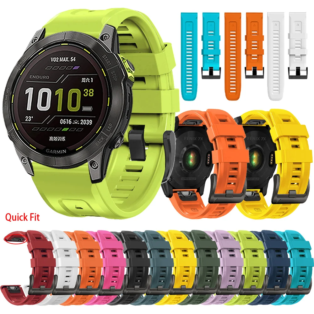 Outdoor Sports Silicone Strap For Garmin Descent Enduro 2 Mk2/Mk2i/Mk1/Epix Pro G1 Band Bracelet 22mm 26mm Quick Fit Accessorie