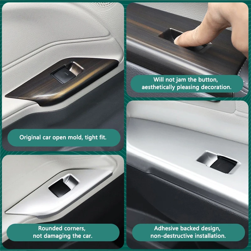 

QHCP кнопка подъема окна автомобиля, рамка, крышка, переключатель подъема из АБС-пластика, декоративная панель для Toyota Sienna Granvia 2025, аксессуар для интерьера