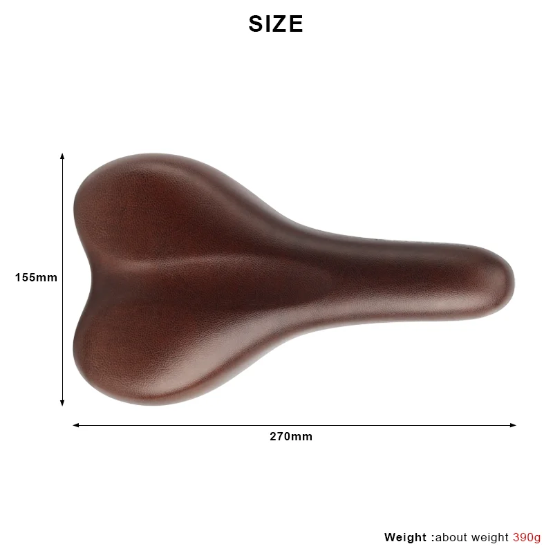 Bicycle Saddle Vintage ComfortableThicken Soft Shock Absorption Bike Seat PU Leather Sponge Shockproof Mountain Cycling Cushion