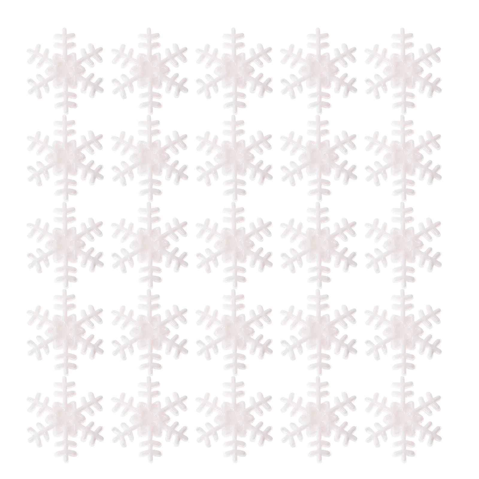 200 Pcs Snowflake Decoration Christmas Tree Accessories Wreath Topper White Plastic