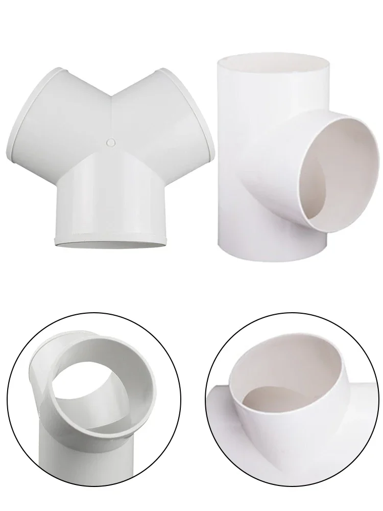 100mm T/Y Connector Duct Connector Quick Ventilation Tube Joint Coupler 3 Ways Splitter Pvc Extractor Fittings