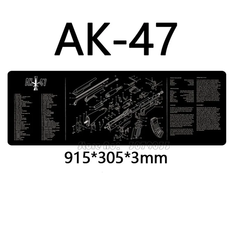 

Коврик для чистки оружия AR15, AK47, резиновый, нескользящий, с диаграммой деталей, инструкционный, для охоты, страйкбола