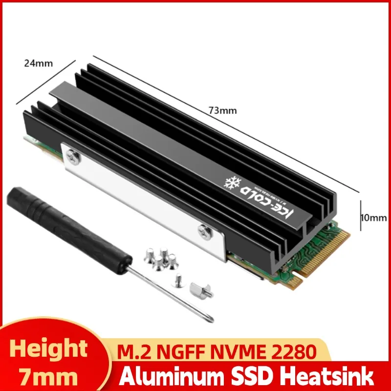 

M.2 2280 SSD Heatsink NGFF NVME Radiator Aluminum Alloy Efficient Radiator Cooler with Thermal Silicone Pad for PS5 PC Desktop