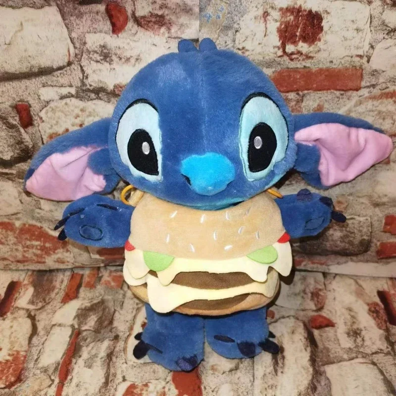 35CM-80CM New Disney Lilo & Stitch Doll Cartoon Angel Plush Toy Anime Hamburger Cosplay Stuffed Kawaii Children's Birthday Gift