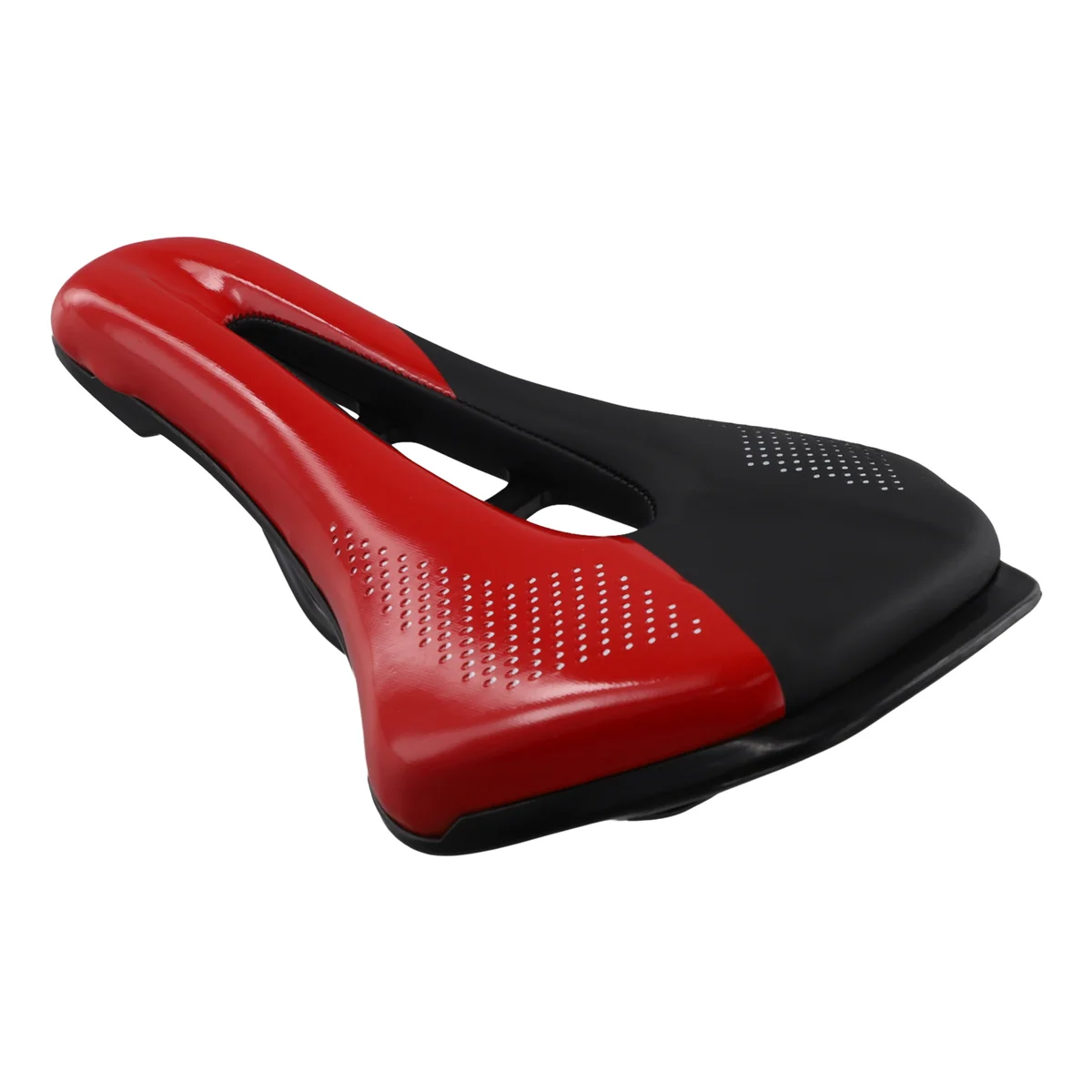 Ultralight Road Bike Saddle Short Nose Bicycle Seat PU Leather Hollow Prostatic Saddle Bicycle Parts Black