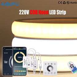 220V COB LED Neon Strip Light Wall Touch WiFi Bluetooth Control Waterproof Dimmable 288LEDs/m Linear Lighting Silicone Lamp