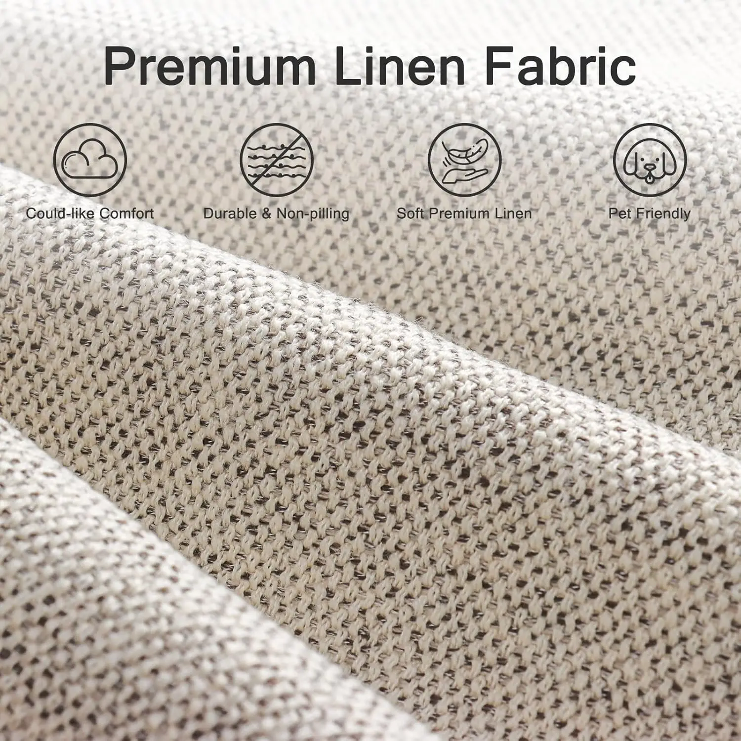 47' W Übergroßer Leinen-Akzentstuhl, moderner, waschbarer Polstersessel mit tiefem Sitz, Haferflocken