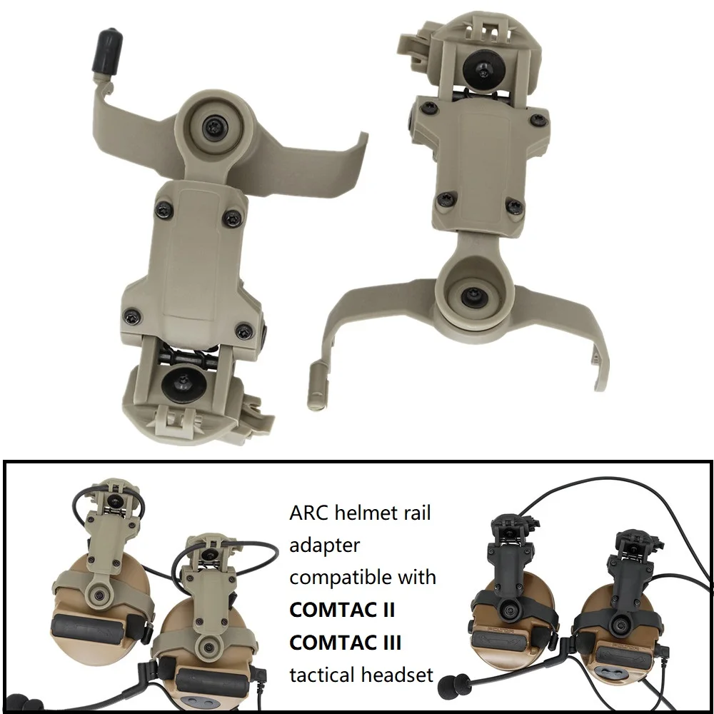 Tactical Headset ARC Helmet Rail Adapter for Military Airsoft headset COMTAC II COMTAC III Hearing protection Shooting headphone