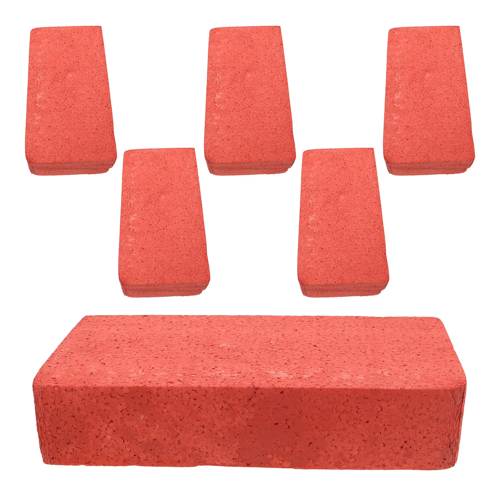 

6Pcs Film Props Realistic Foam Simulation Brick Red Stage Performance Prop for Magician Tricks Halloween Gimmick Lightweight
