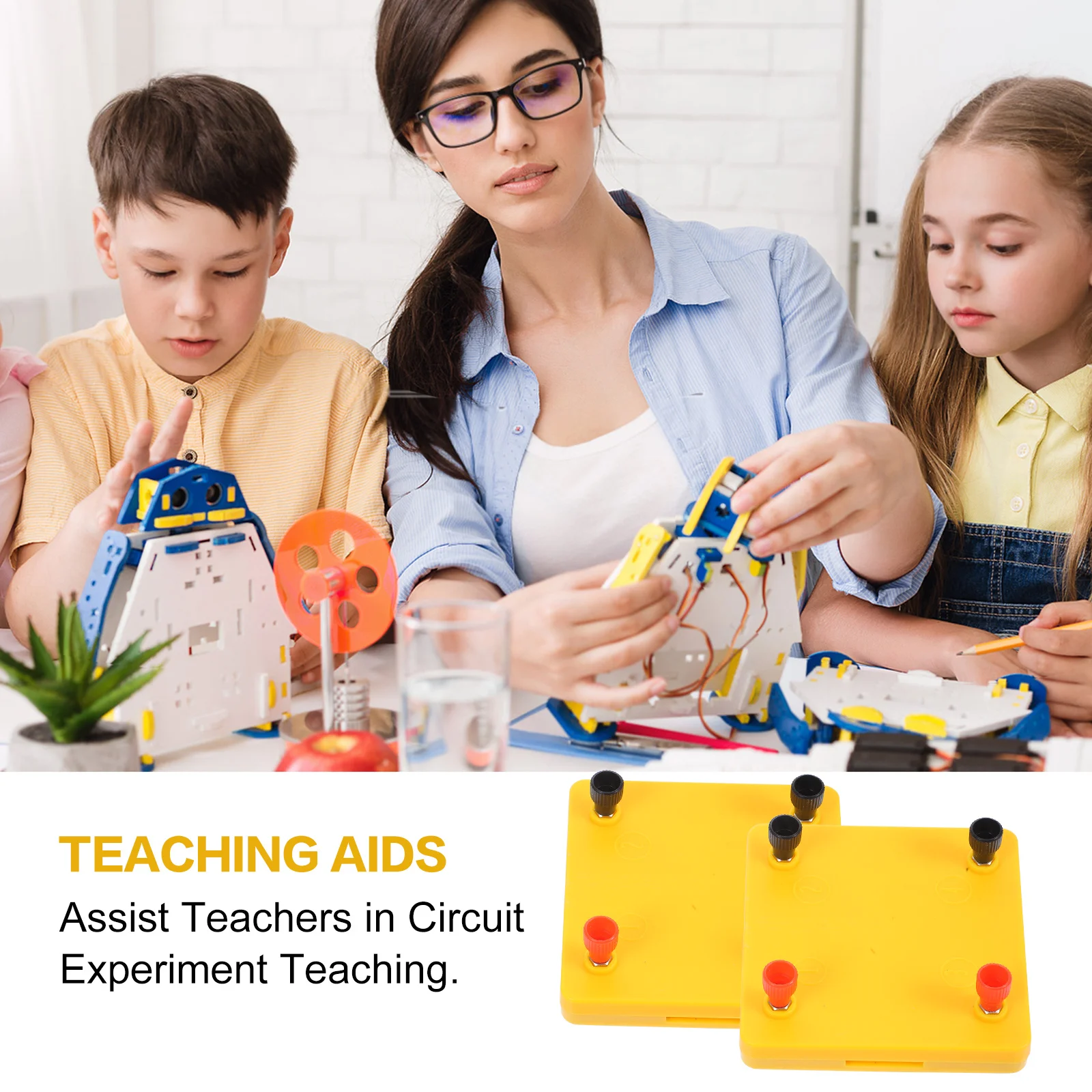 Kit de experimentos de circuito eléctrico, Mini placa de circuito de plástico para niños, ciencia, aula, aprendizaje, electrónica DIY, 2 uds.