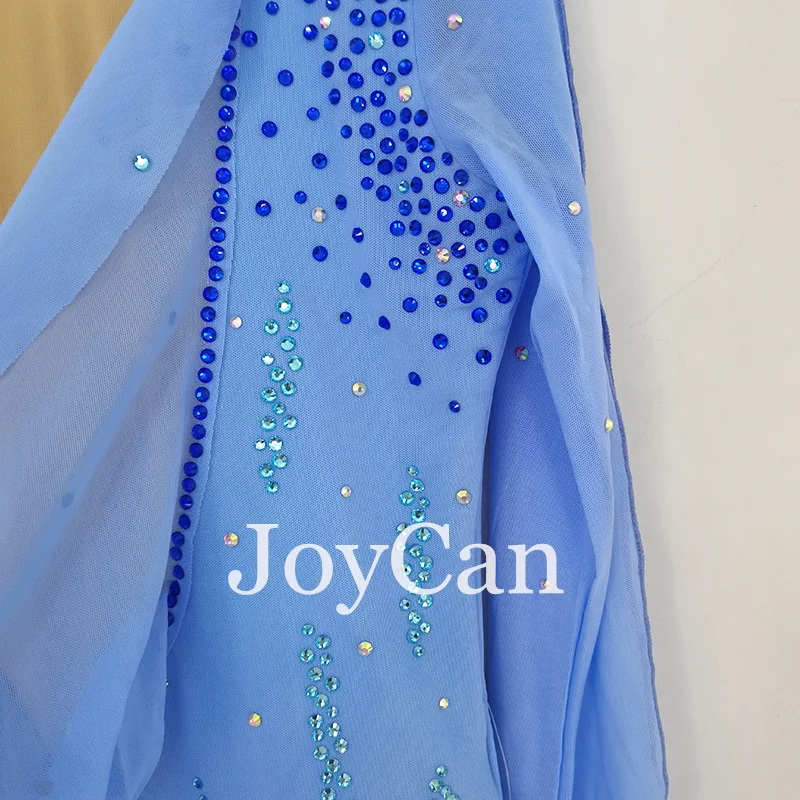 JoyCan-فستان تزلج مطاطي للفتيات ، أزرق ، شكل جليدي ، منافسة ، ملابس رقص ، مخصص