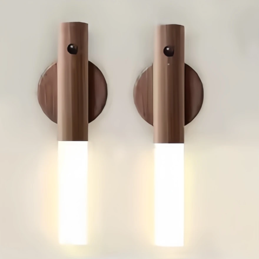 

Intelligent Wooden Magnetic Suction Lamp LED Charging Night Light Staircase Corridor Bedroom Atmosphere Human Body Sensing Light