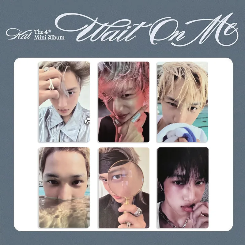 6/18Pcs/Set Kpop KAI Wait On Me 4TH Solo Album Selfie Cards Double-sided Fashion Photocards Fans Collect Postcards Birthday Gift