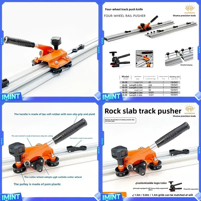 

High Precision Large Format Porcelain Slab Tile Cutter 1.8M/2.//3.8M Aluminum Alloy Rail Manual Tile Cutting Machine