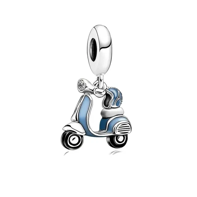New 925 Silver Backpack Car Bike Frog Monkey Charm of ley 925 Chain Beaded Accessories Fit Original Bracelet DIY Women Jewelry view 6