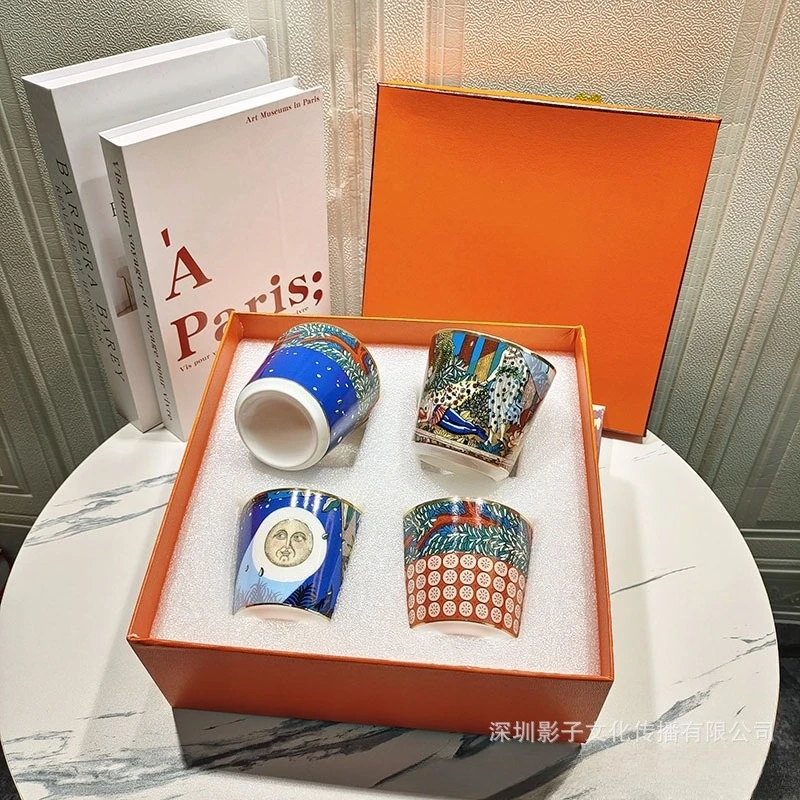 

Bone China Mugs with Midsummer Night and Rainforest Patterns Small Teacups and Coffee Cups for Birthday and Wedding Gifts