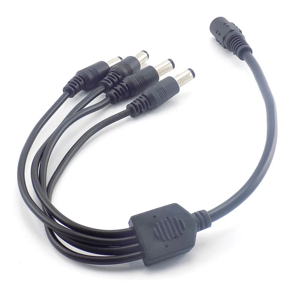 50X DC 12V 1 Female To 4 Male Power Splitter Cable Plug Adapter supply Connector for CCTV Security Camera led Strip light C3