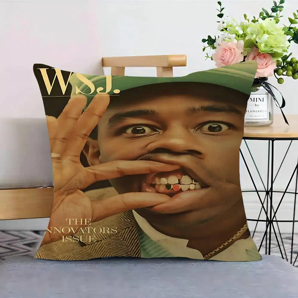 مغني الراب T-Tyler الخالق Chromakopia غطاء الوسادة البوليستر وسائد أريكة وسائد رمي الزخرفية ديكور المنزل غطاء وسادة
