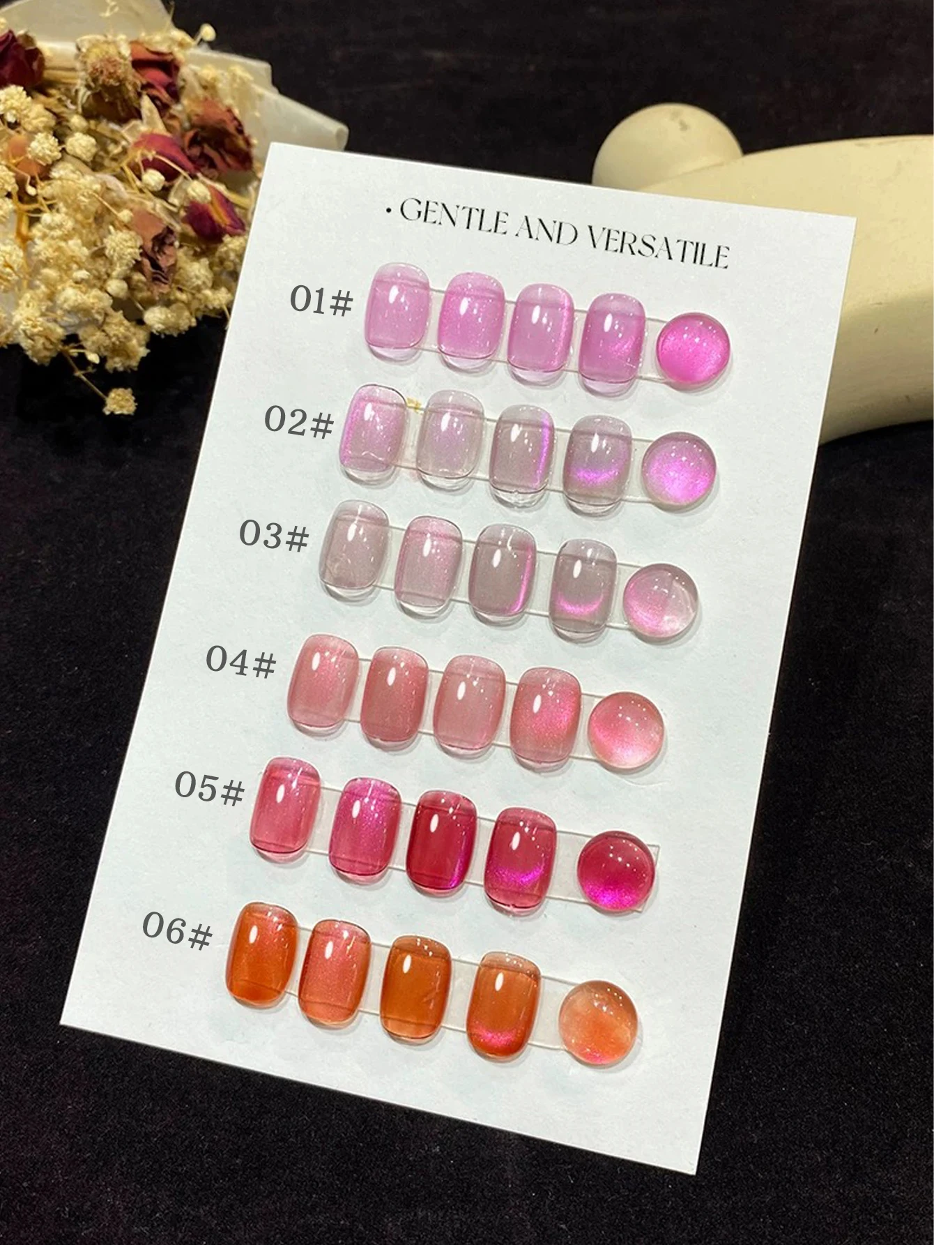 1-6 uds., 15ml, cuentas de cristal fucsia para uñas de otoño, esmalte de uñas en Gel para ojos de gato, curado LED UV, regalo de vacaciones para mujeres, suministros diarios para decoración de uñas