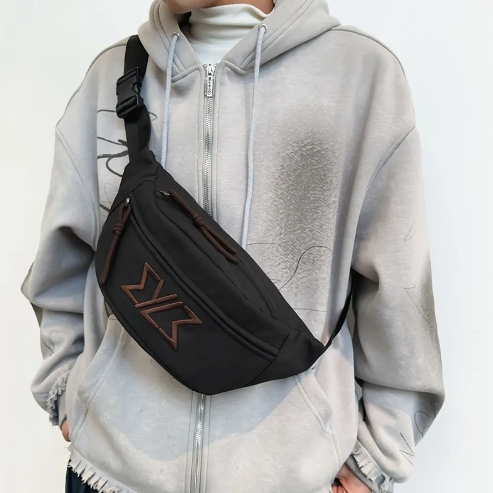 

Casual Male Chest Bag Adjustable Strap Multifunctional Nylon Waist Bag Zipper Large Capacity Sports Sling Backpack Women